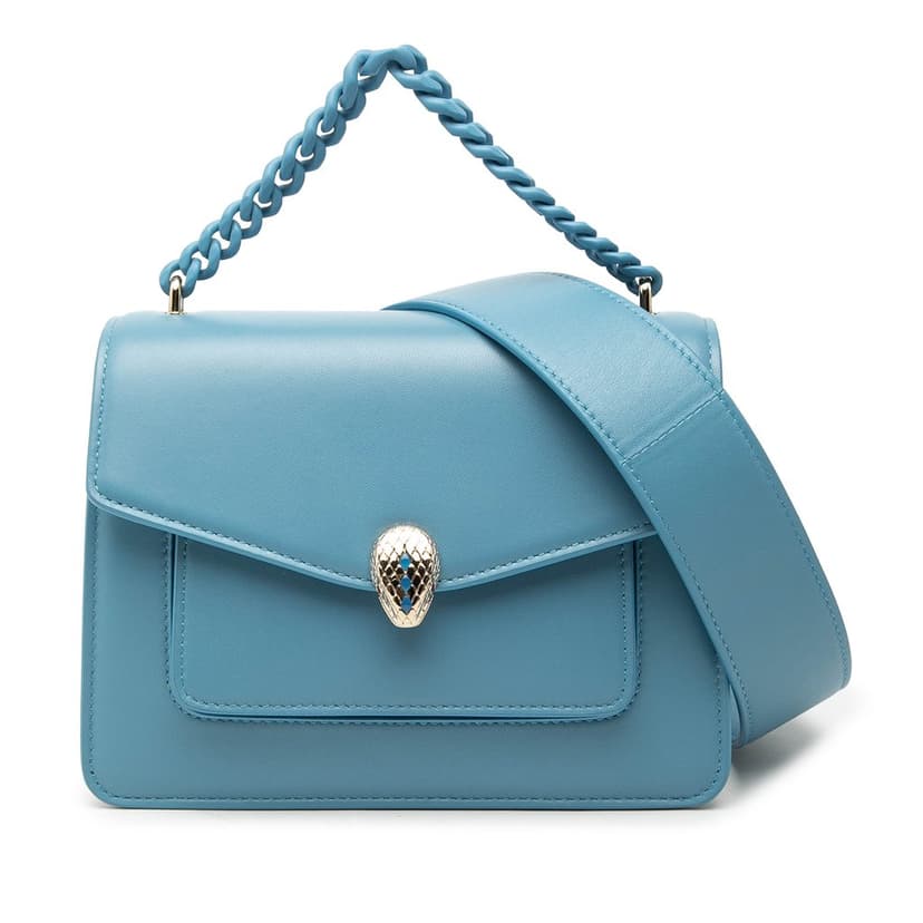 Bvlgari Leather Serpenti Forever Maxi Chain Top Handle Bag