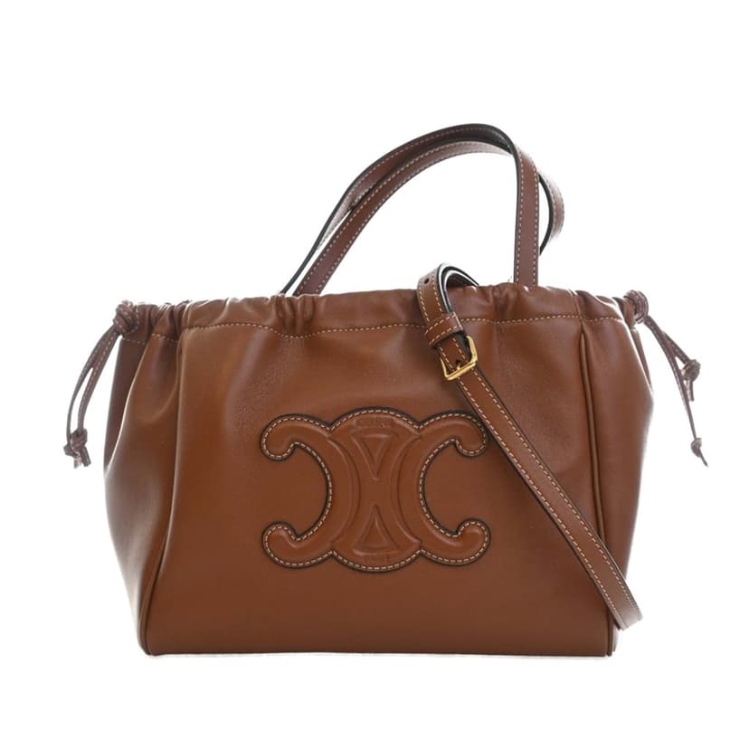 Celine Small Calfskin Cuir Triomphe Cabas Drawstring Satchel