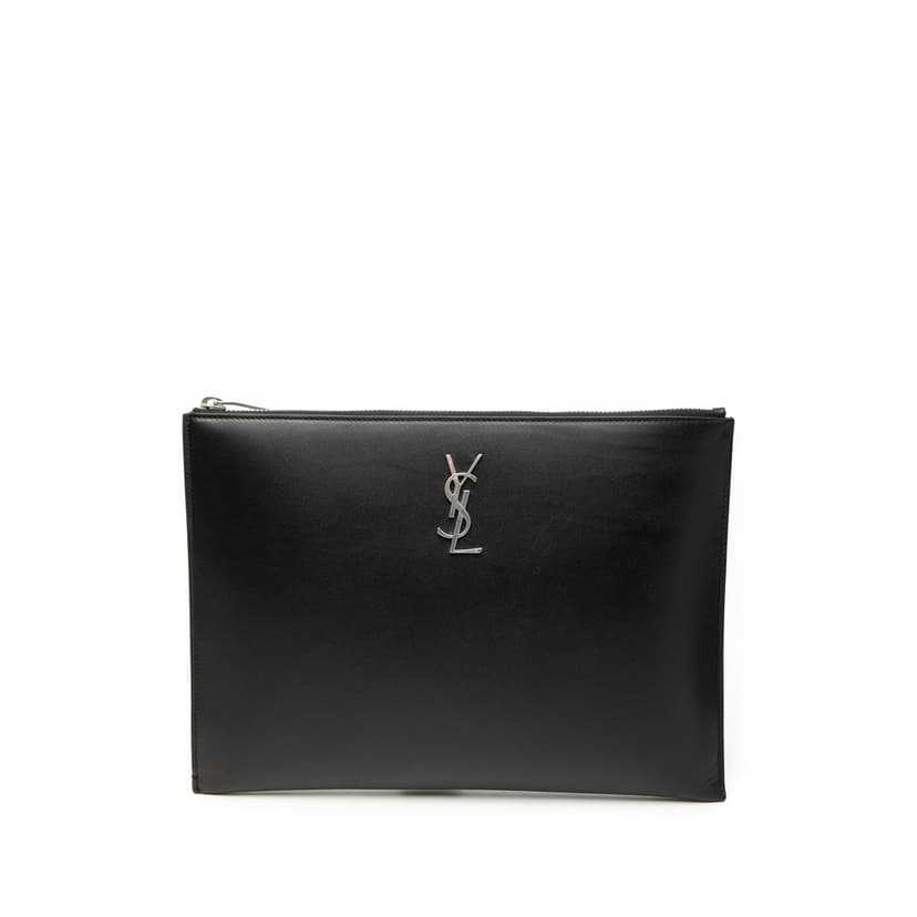 Saint Laurent Leather Monogram Ipad Case