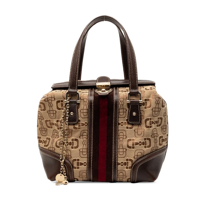Gucci Horsebit Canvas Web Treasure Handbag