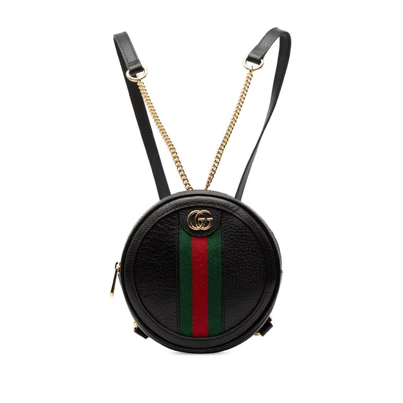 Gucci Mini Leather Round Ophidia Backpack