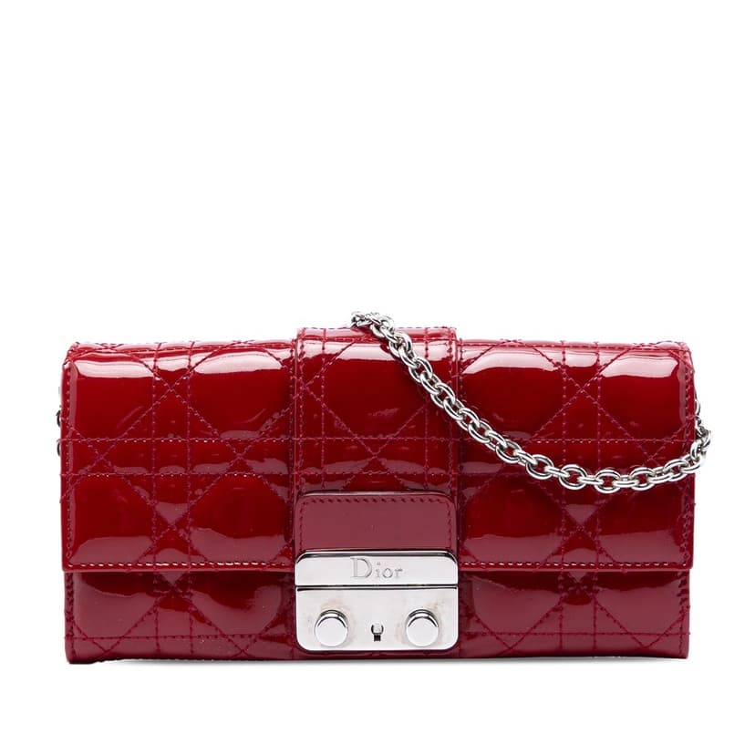 Dior Patent Cannage Miss Dior Wallet on Chain
