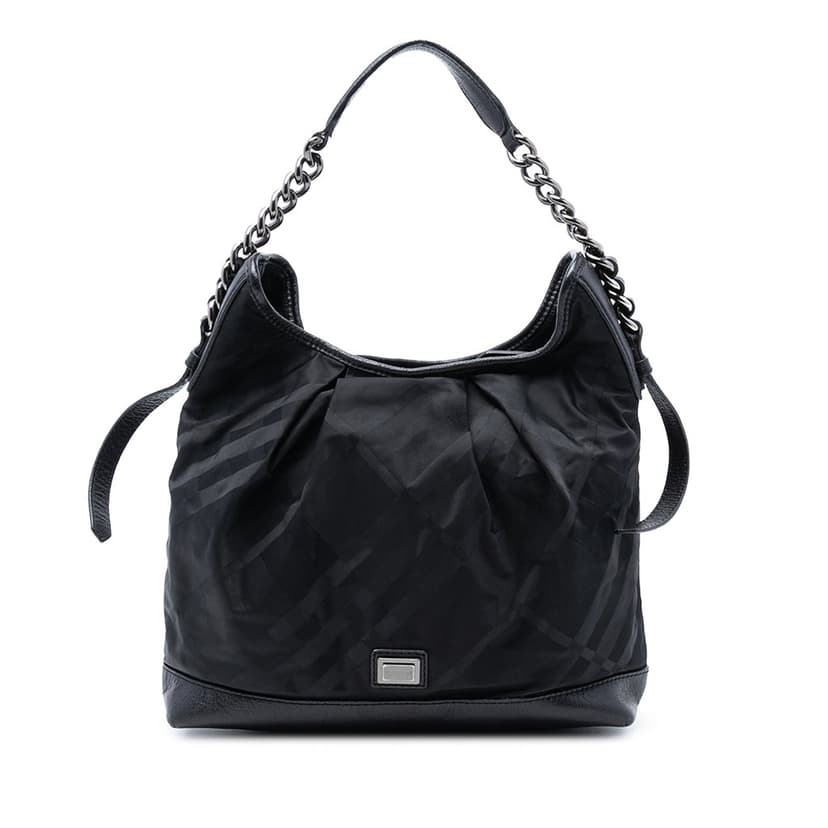 Burberry Tonal Check Nylon Shoulder Bag