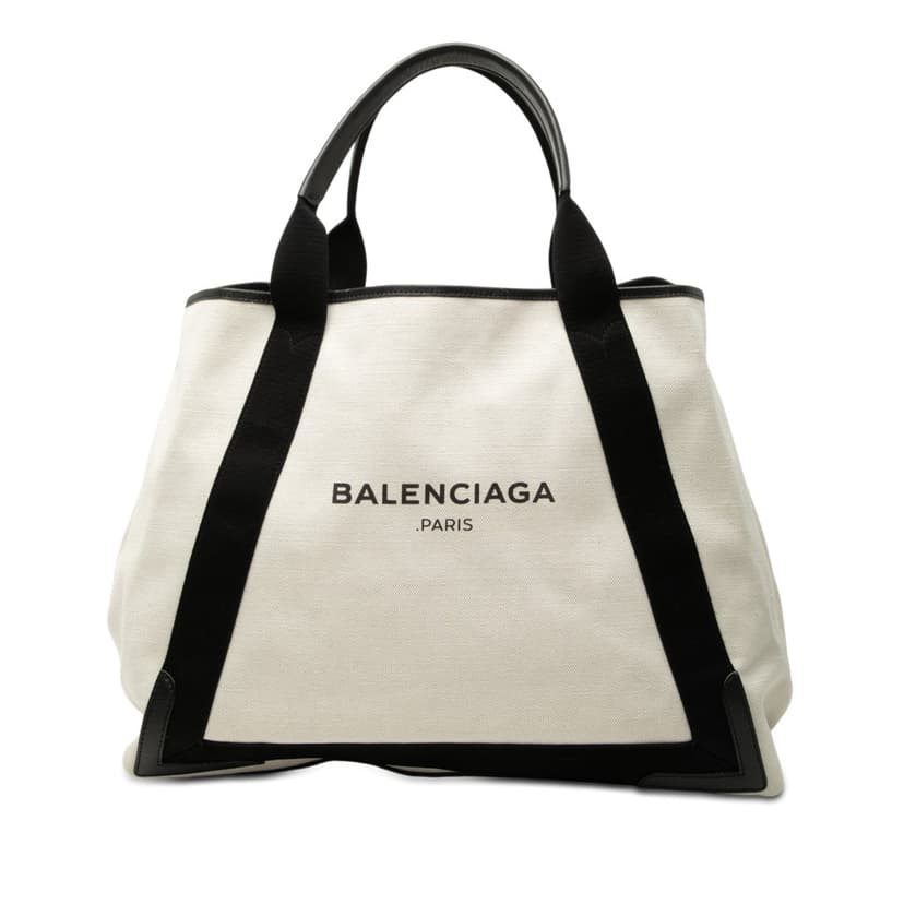 Balenciaga حقيبة قماشية زرقاء داكنة من نوع كاباس توت متوسطة الحجم