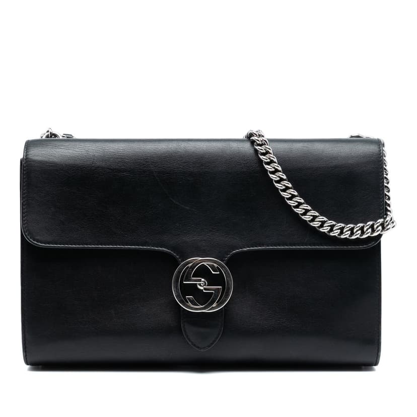 Gucci Medium Leather Dollar Interlocking G Crossbody