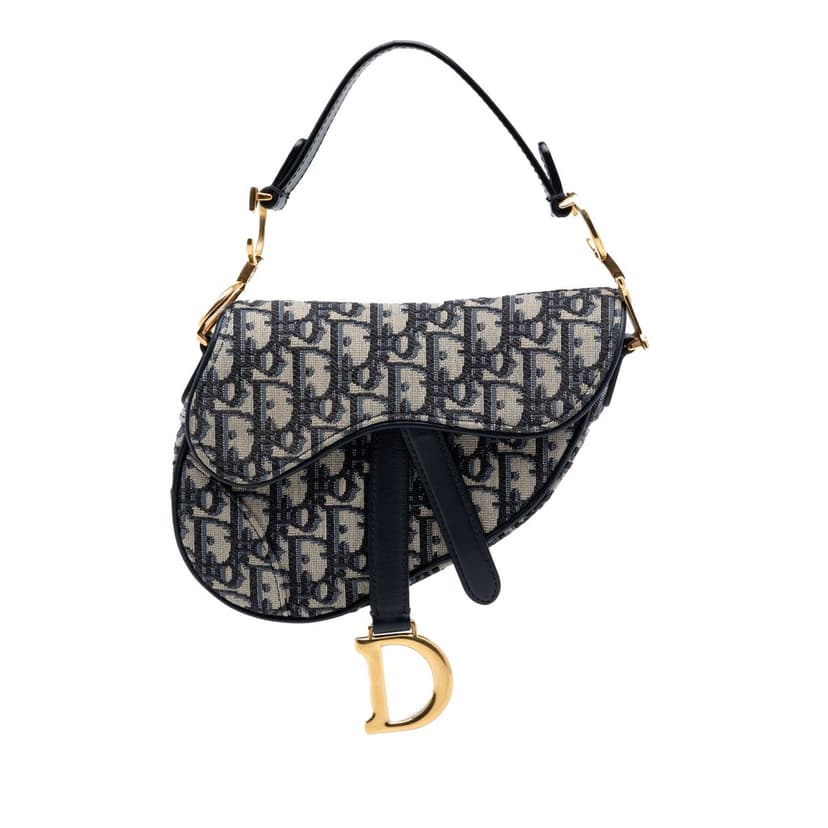 Dior حقيبة سرج قماشية صغيرة مائلة