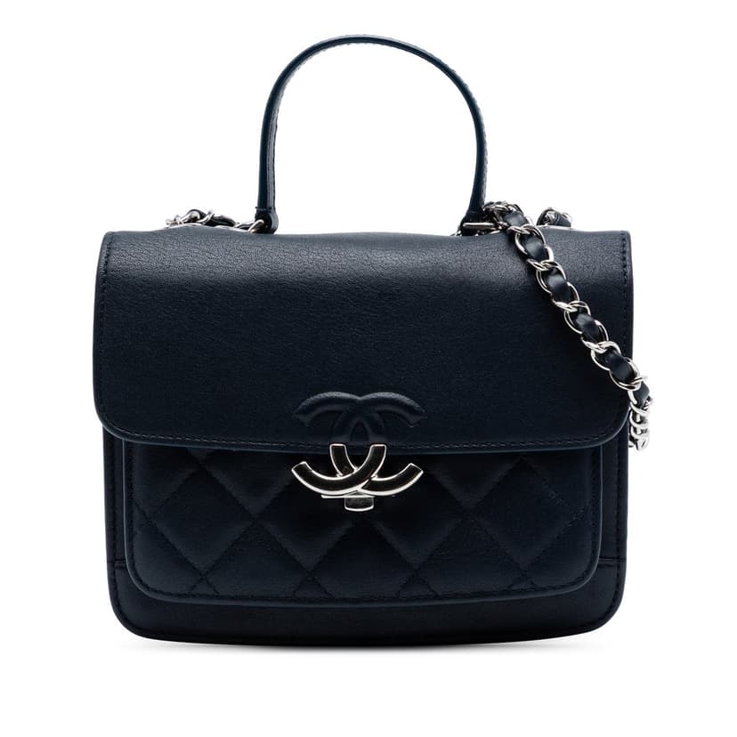 Chanel غطاء صندوقي صغير مبطن من جلد الماعز