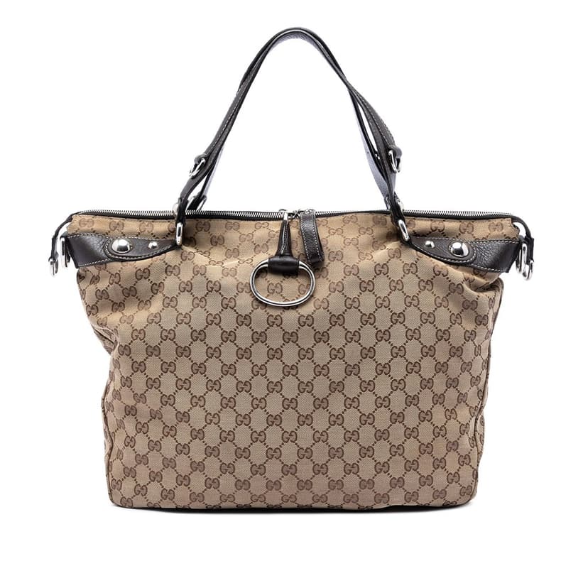 Gucci حقيبة كبيرة من قماش GG مزينة بشعار GG