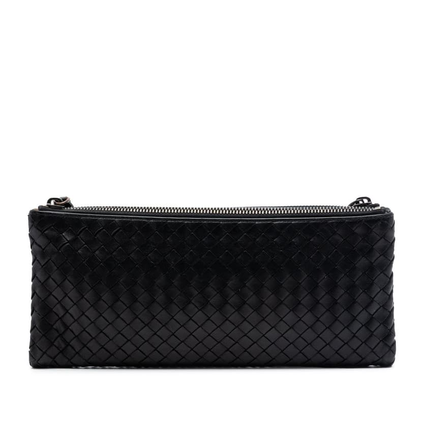Bottega Veneta Nappa Intrecciato Double Zip Clutch