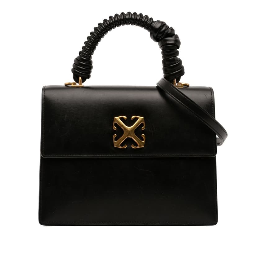Off-White Calfskin Jitney 2.8 Top Handle Bag