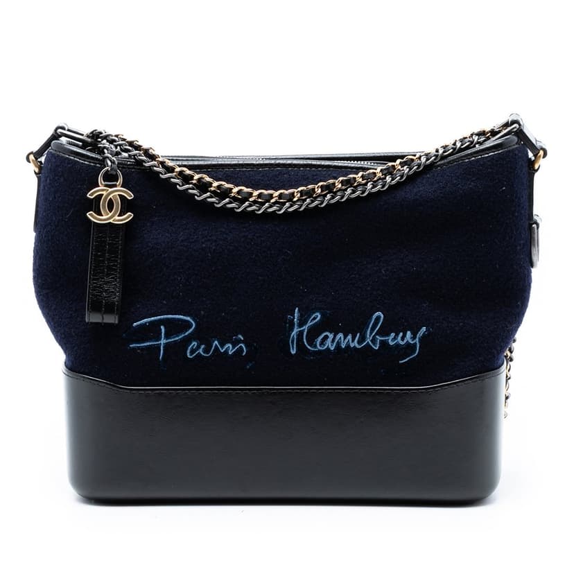 Chanel Medium Wool Paris Hamburg Embroidered Gabrielle Hobo