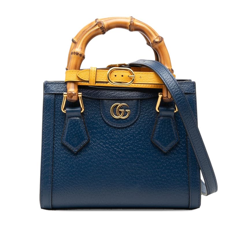 Gucci حقيبة ديانا صغيرة من جلد العجل والخيزران