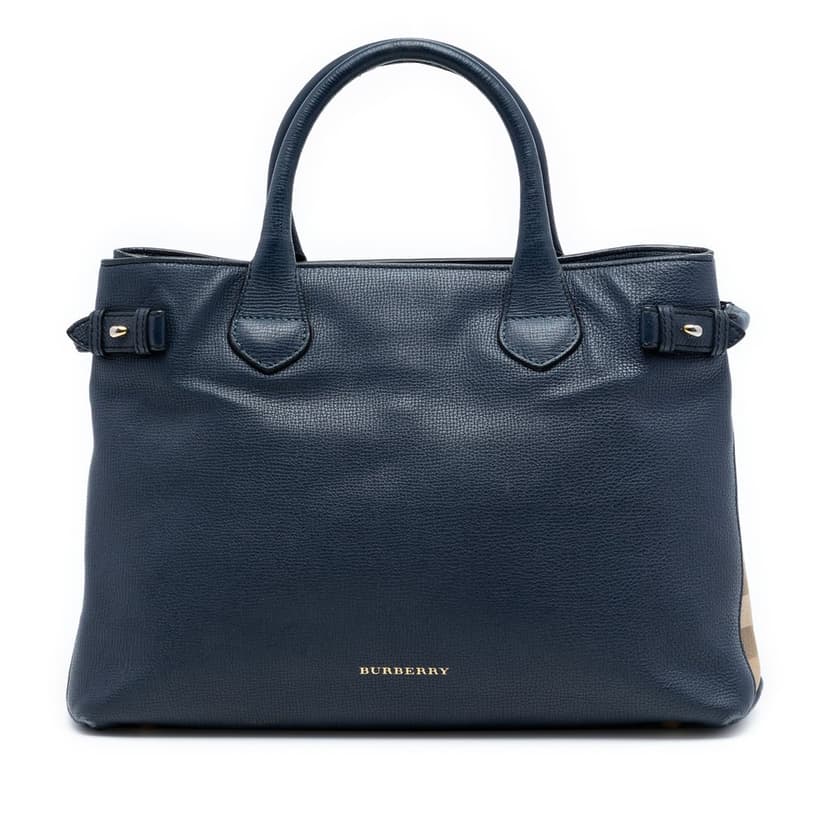 Burberry Medium Leather and House Check Banner Satchel