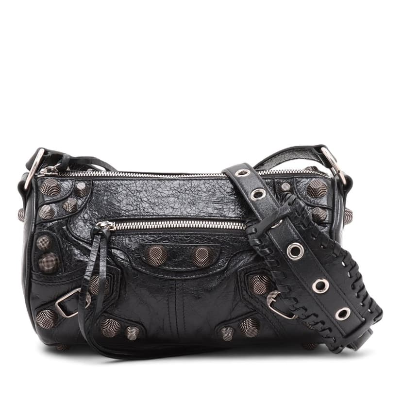 Balenciaga Lambskin Motocross Le Cagole Cylinder Crossbody