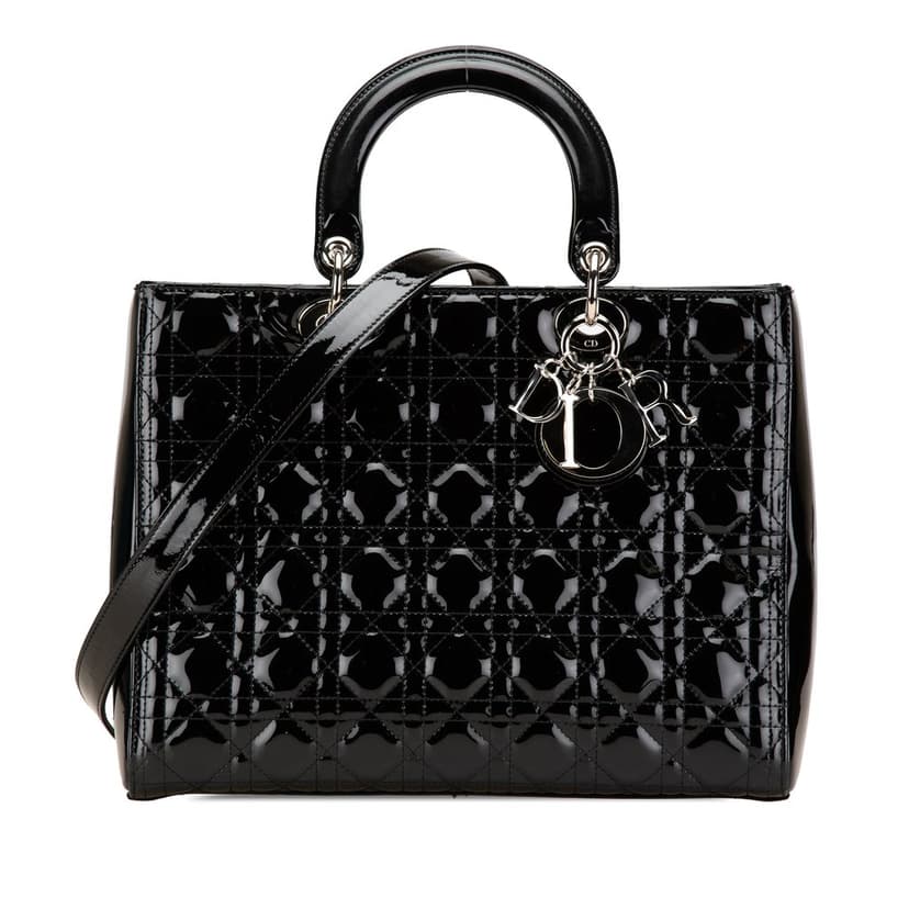 Dior Large Patent Cannage Lady Dior