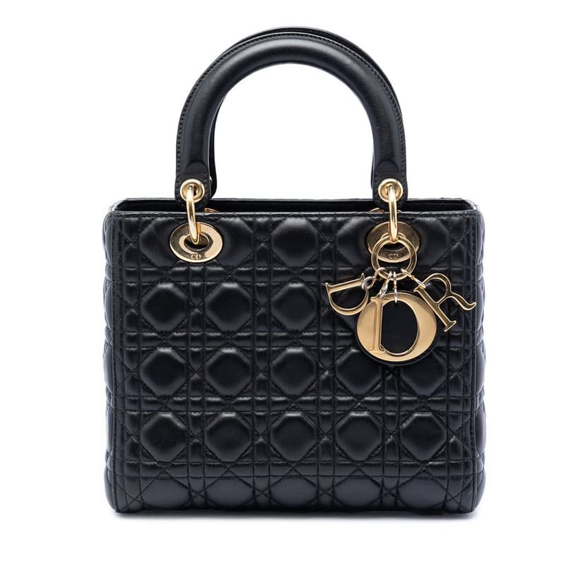 Dior كاناج جلد خروف متوسط الحجم ليدي ديور