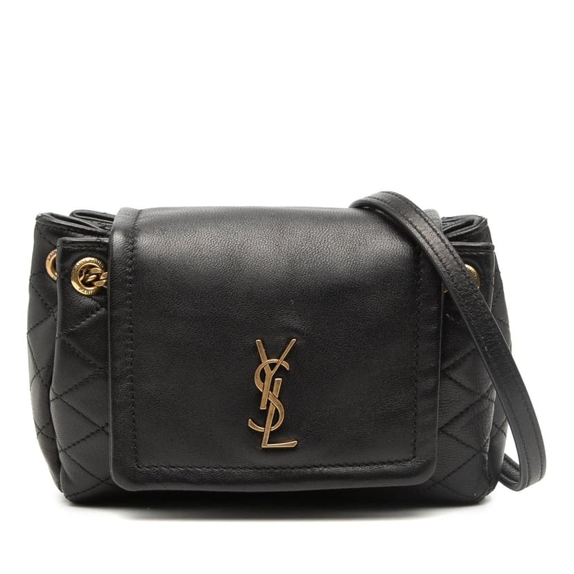 Saint Laurent Mini Quilted Lambskin Monogram Nolita Bag
