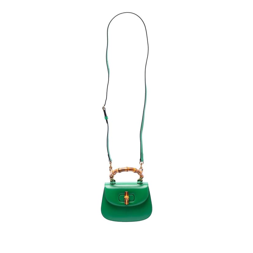 Gucci Mini Calfskin 1947 Bamboo Top Handle Bag