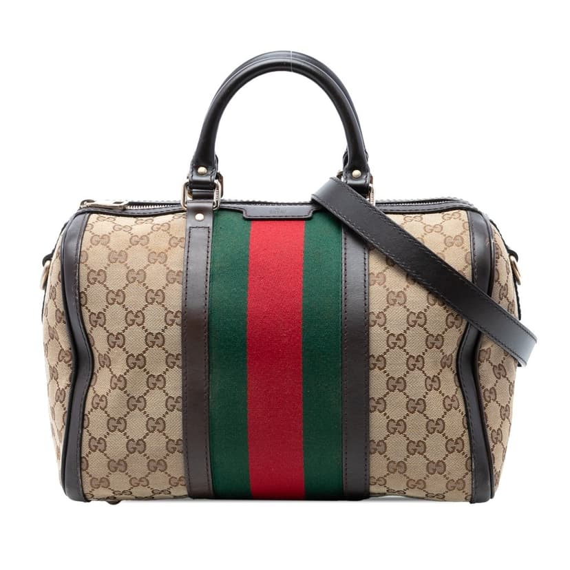 Gucci Medium GG Canvas Web Joy Boston Bag