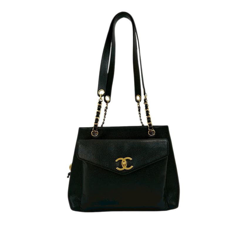 Chanel CC Caviar Front Pocket Chain Tote