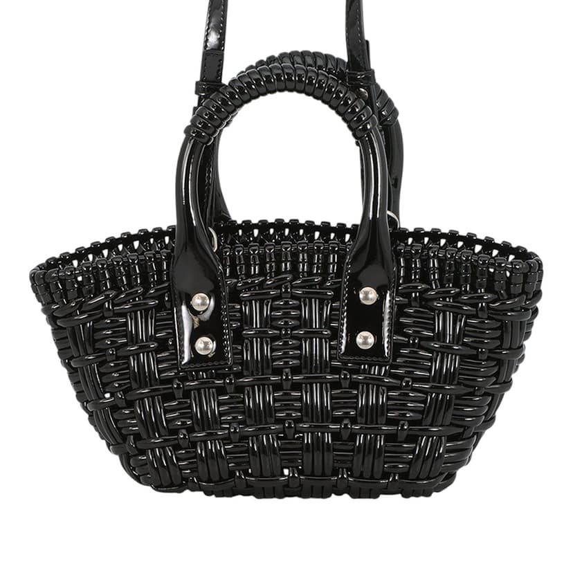 Balenciaga Faux Leather Bistro Basket Bag XXS