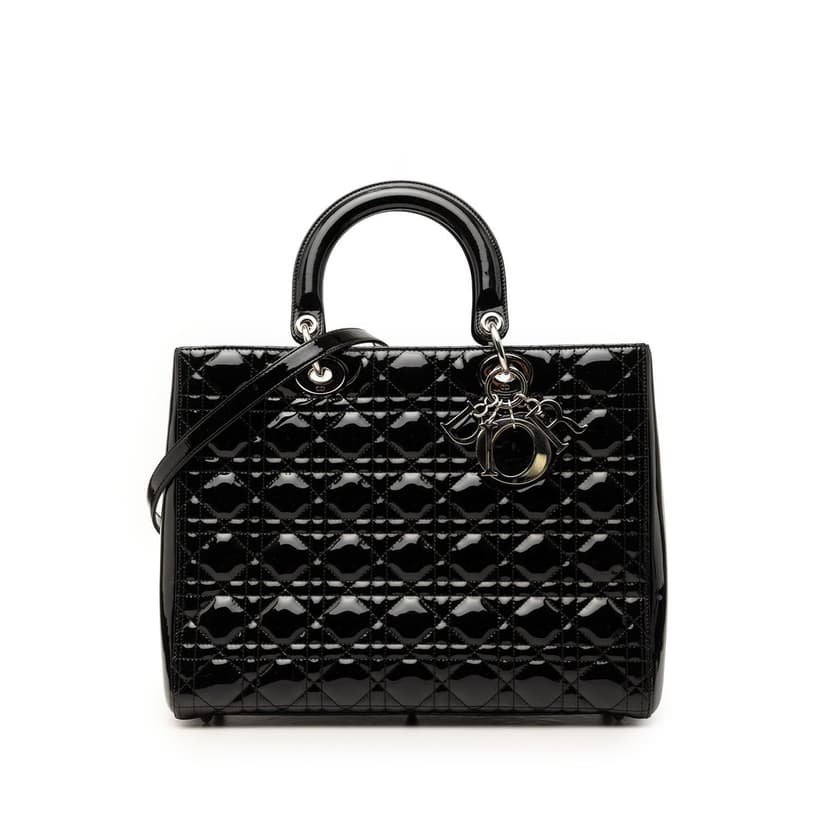 Dior Large Patent Cannage Lady Dior