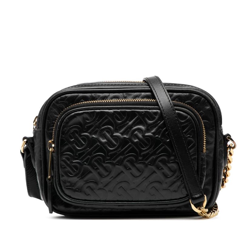 Burberry Embossed Calfskin TB Monogram Camera Chain Crossbody