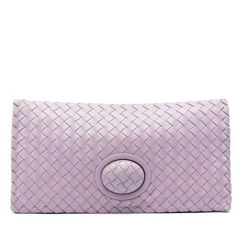 Bottega Veneta Nappa Intrecciato Turn Lock Clutch