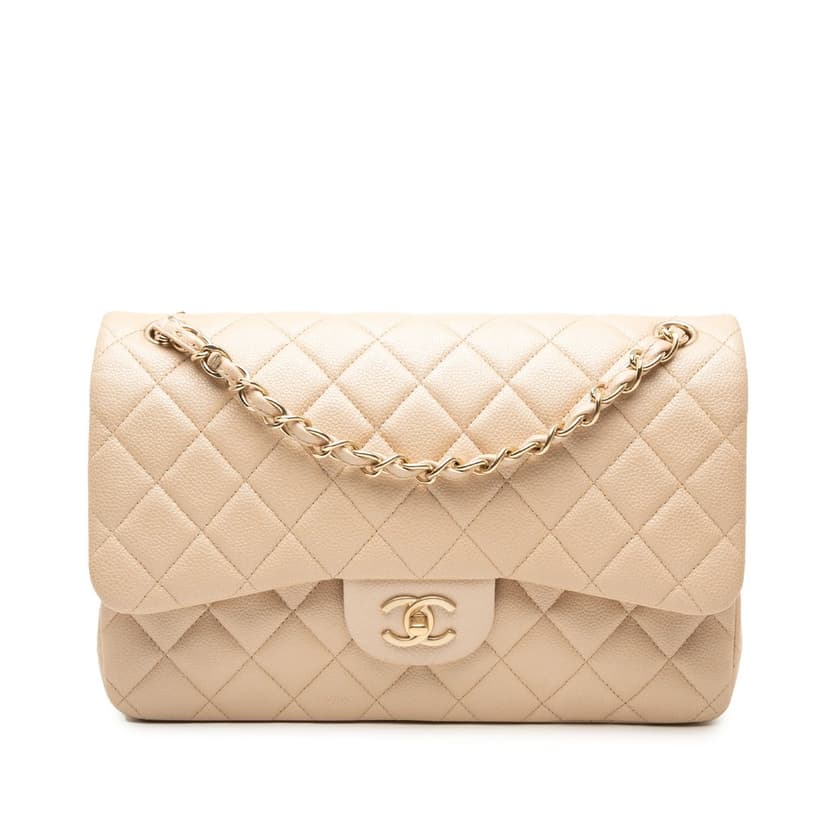 Chanel جامبو كلاسيك كافيار ذو طبقتين