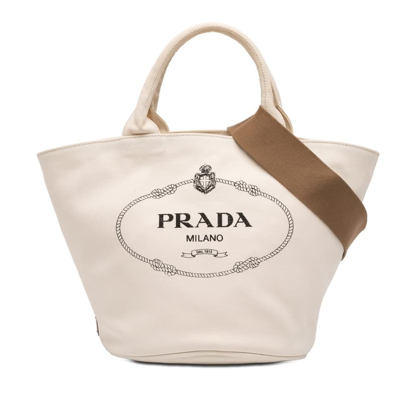 Prada حقيبة تسوق صغيرة من قماش الكانابا