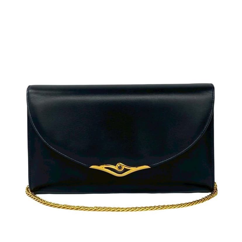 Cartier Leather Sapphire Chain Crossbody