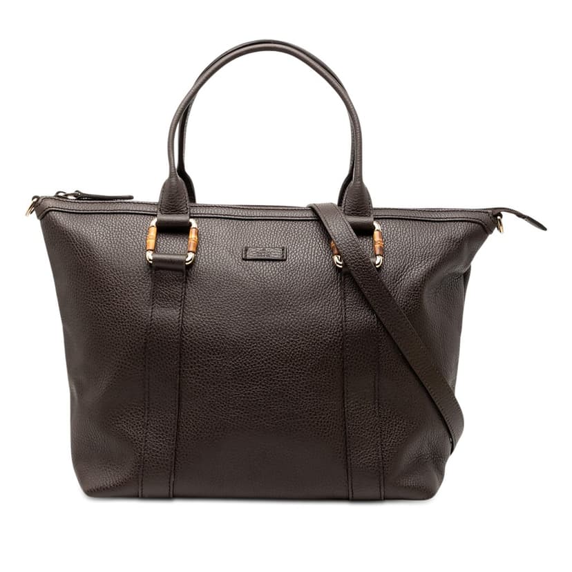 Gucci Leather Bamboo Satchel