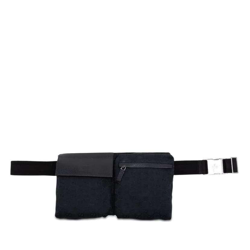 Gucci GG Canvas Double Pocket Belt Bag