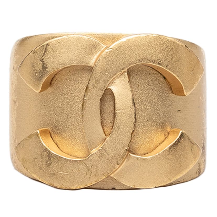 Chanel CC Gold Plated Band Ring