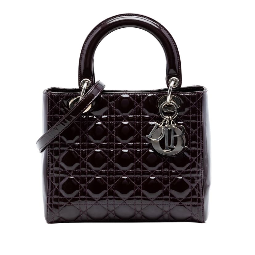 Dior Medium Patent Cannage Lady Dior