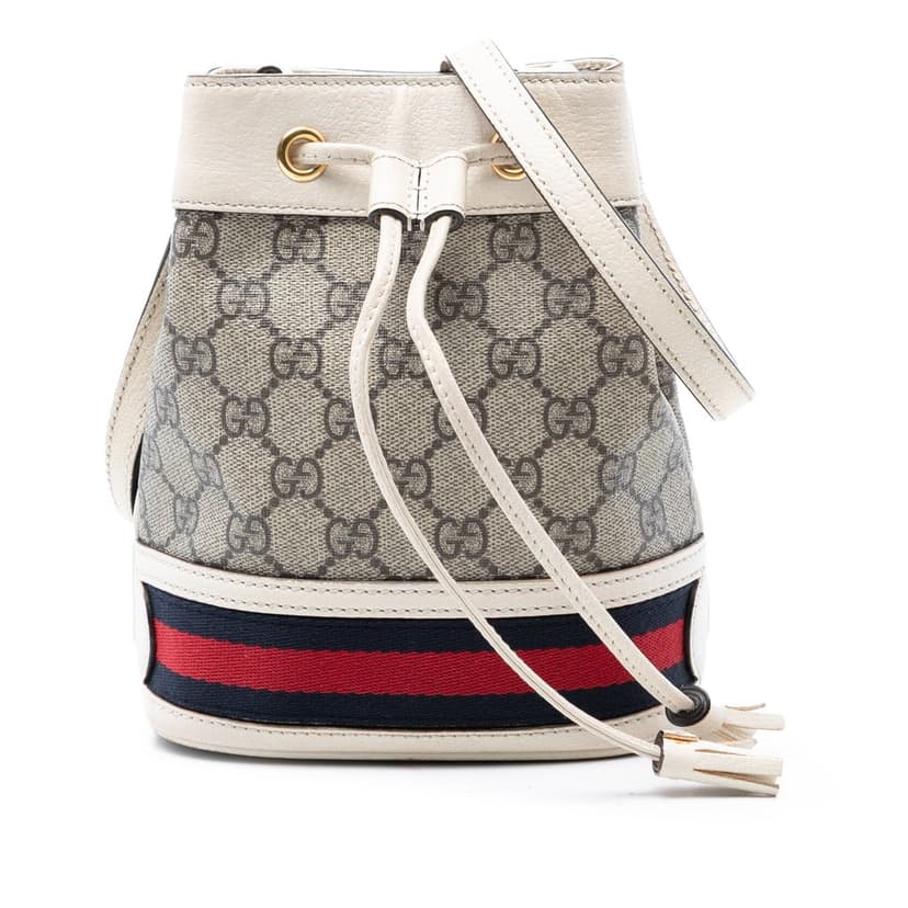 Gucci Mini GG Supreme Web Ophidia Bucket Bag