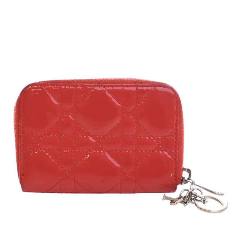 Dior Small Patent Cannage Lady Dior Voyageur Coin Purse