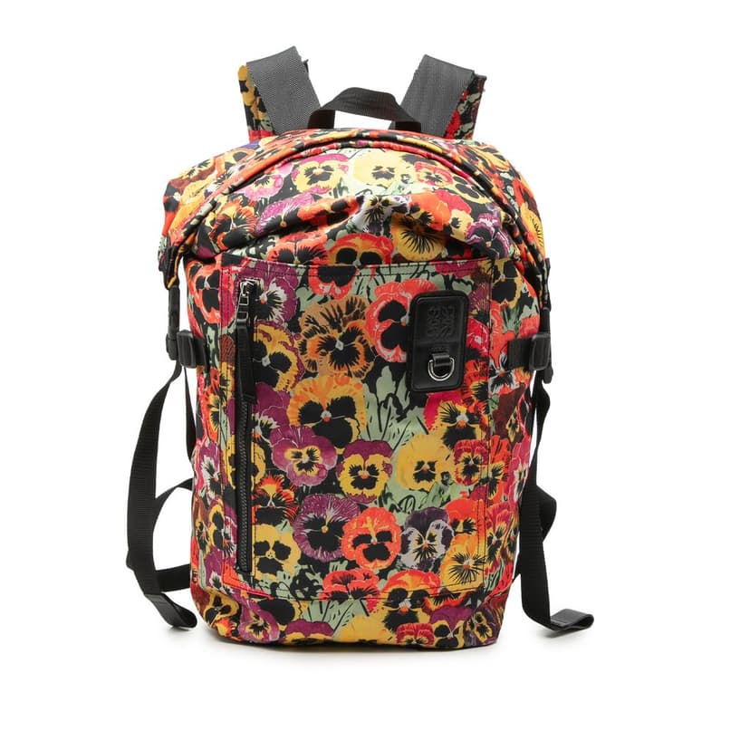 LOEWE Joe Brainard Nylon Pansies Roll Top Backpack