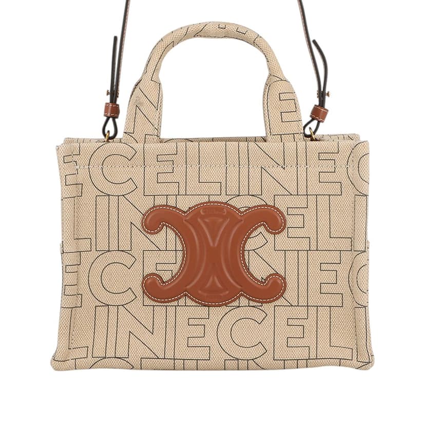 Celine Small Printed Canvas Triomphe Cabas Thais Tote
