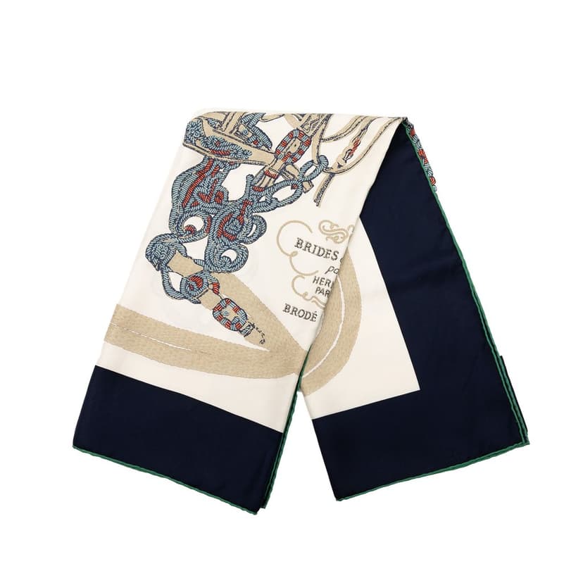 Hermès Brides De Gala Brode Main Silk Scarf 90