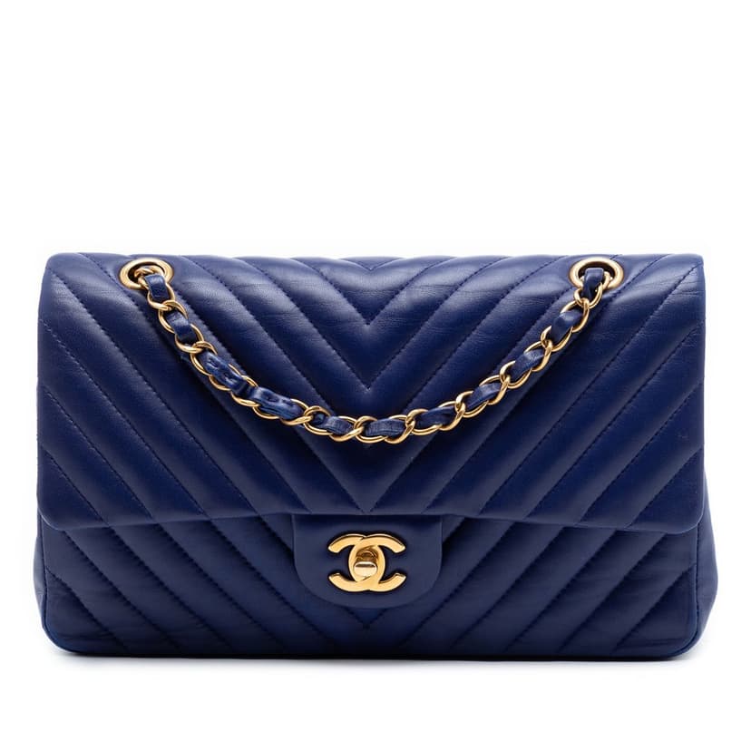 Chanel Medium Classic Chevron Lambskin Double Flap