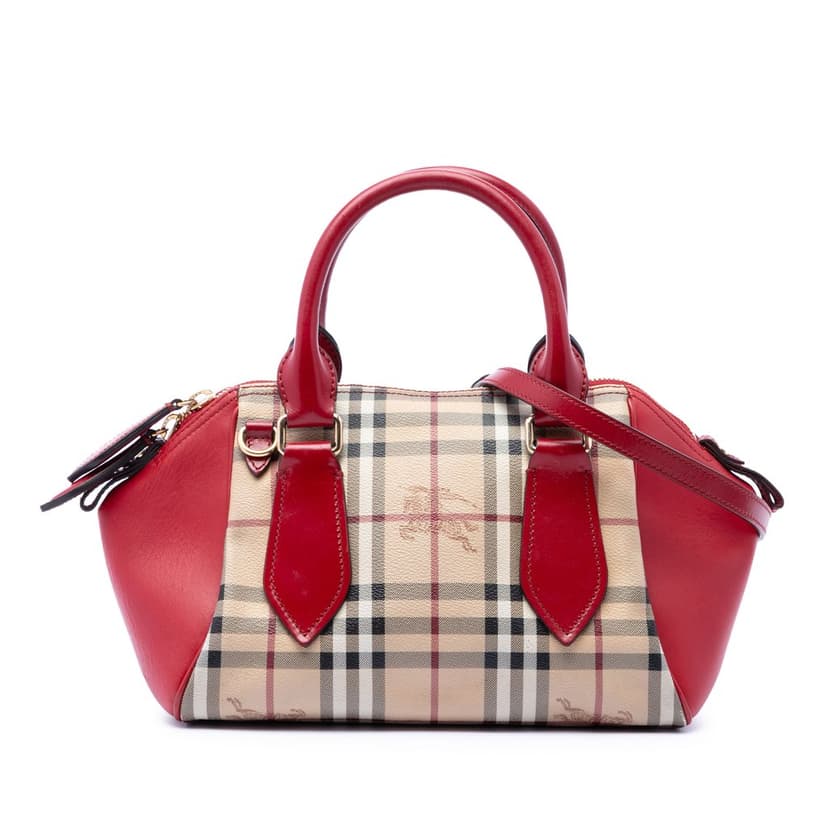 Burberry Small Haymarket Check Coated Canvas Blaze Satchel
