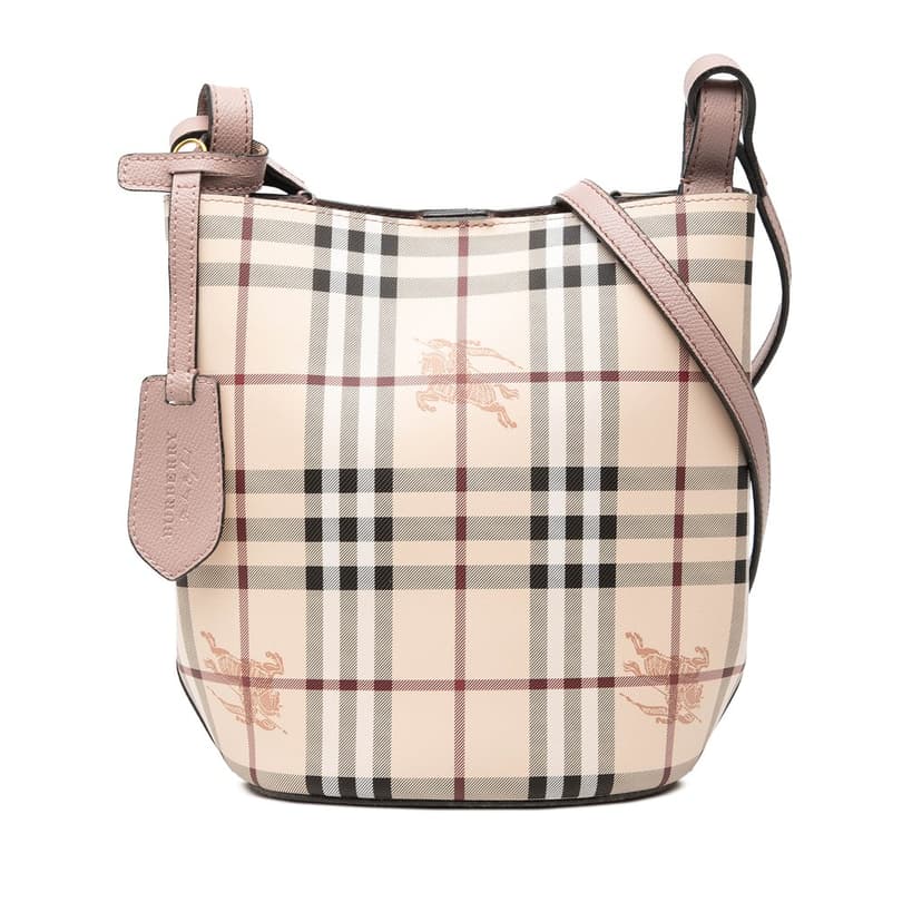 Burberry Haymarket Check Coated Canvas Lorne Bucket Bag