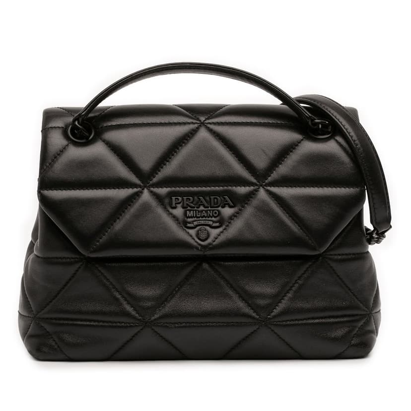 Prada Small Nappa Triangle Stitched Spectrum Flap