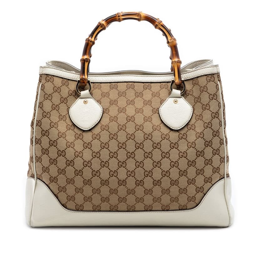 Gucci حقيبة ديانا متوسطة الحجم من قماش GG المصنوع من الخيزران