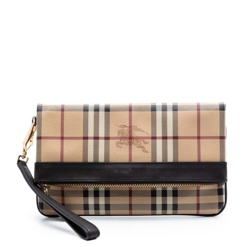 Burberry حقيبة يد قابلة للطي من قماش الكانفاس المطلي بنقشة هاي ماركت