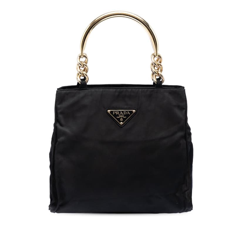Prada Tessuto Metal Handle Bag