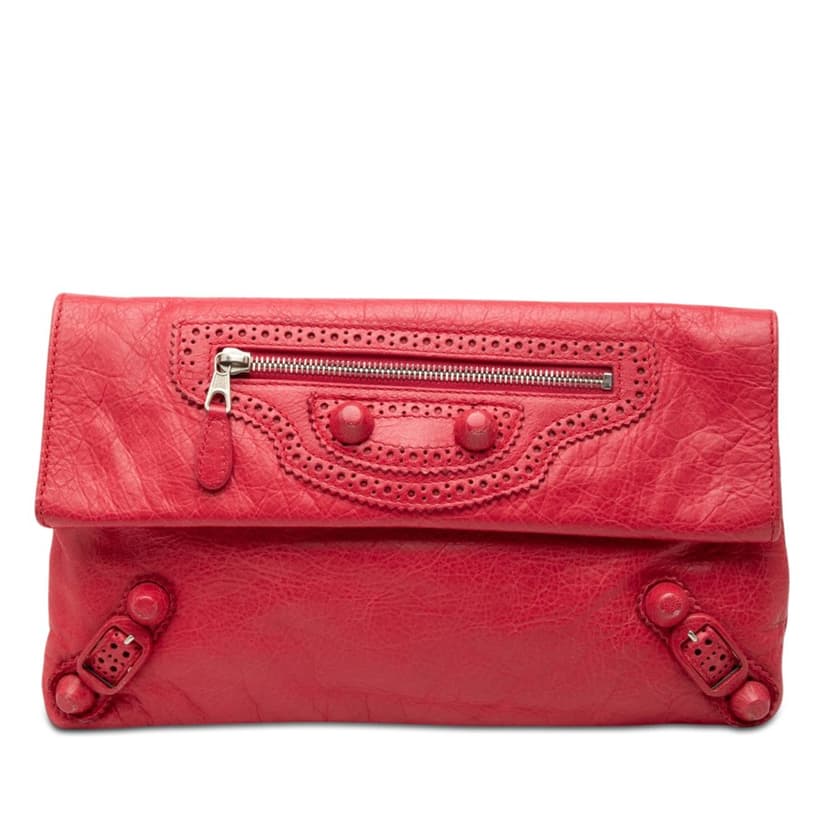 Balenciaga Lambskin Motocross Giant 21 Brogues Envelope Clutch