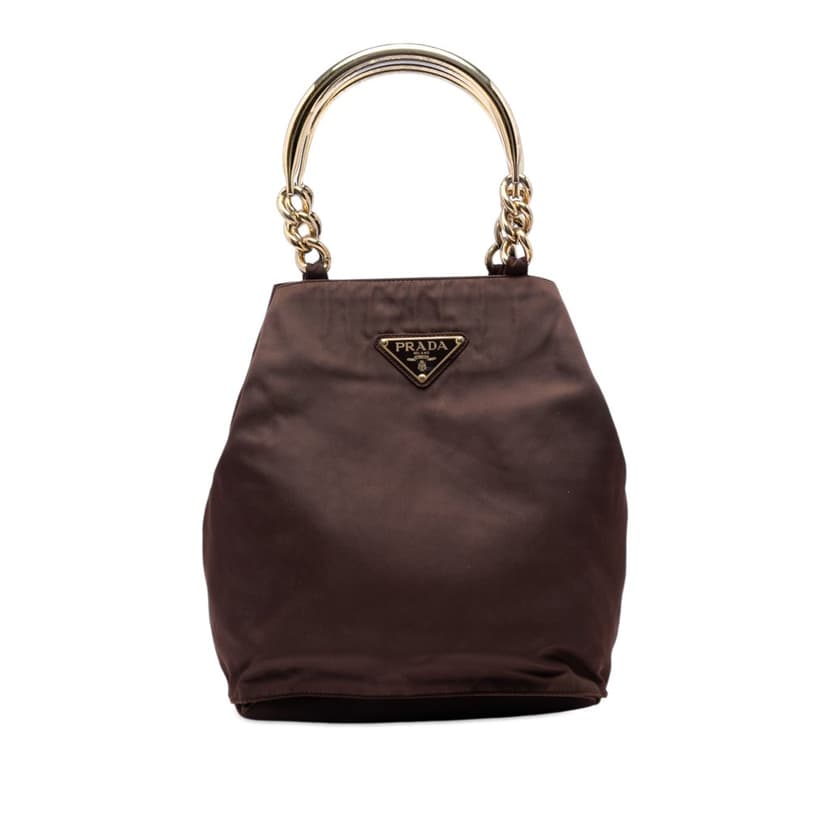 Prada Tessuto Metal Handle Bag