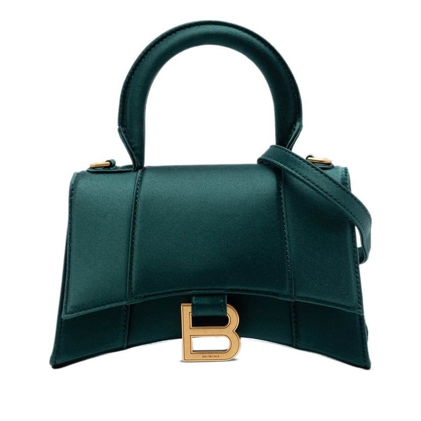 Balenciaga Satin Hourglass Top Handle Bag XS
